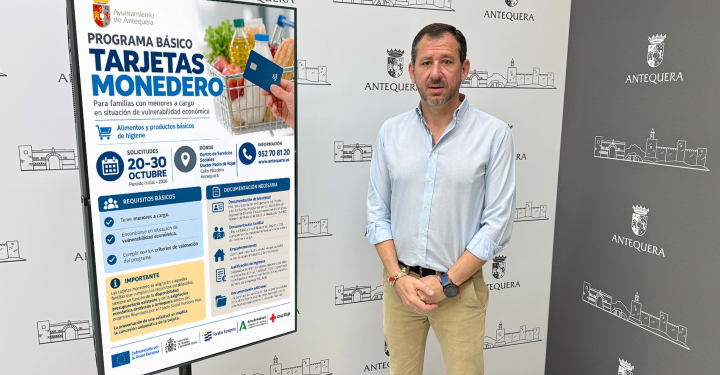 Antequera destina tarjetas monedero a hogares con dificultades económicas